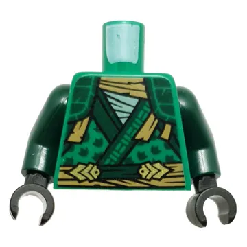 Torso Robe, Tan Belt, Dark Green Trim and Markings print, Dark Green Arms, Black Hands