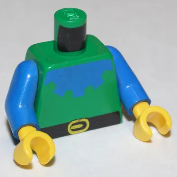 Torso Tunic, Blue Collar, Black Belt Print (Forestman), Blue Arms, Yellow Hands