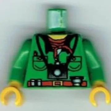Torso Jacket, Red Bandana, and Camera Print, Green Arms, Yellow Hands