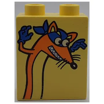 Duplo Brick 1 x 2 x 2 with Swiper The Fox (Looking to his Left) Print