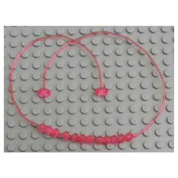 Clikits Cord, Jelly String, 375mm, with Same Colored Caps, and 12 Frosted Trans-Pink Beads