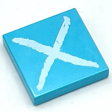Tile 2 x 2 with White 'X' Print