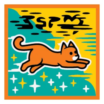 Tile 2 x 2 with Super Cats print