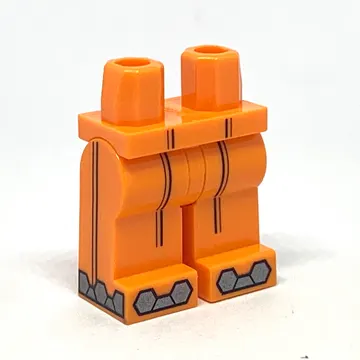 Hips and Orange Legs with Black Vertical Stripe on Front and Sides, Silver Toes Print