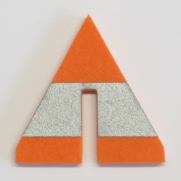 Cone Triangle Upright with Silver Stripe 6 x 6 with Bottom Cutout