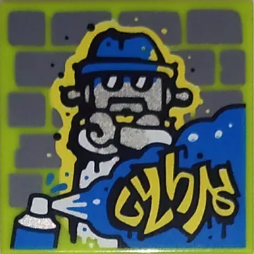 Tile 2 x 2 with Graffiti Artwork print (43112-1)