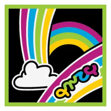 Tile 2 x 2 with Rainbow Galore print