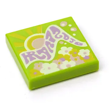 Tile 2 x 2 with Blooming Flowers print