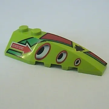 Brick Wedged, Curved 6 x 2 Right with 3 Ovals Print