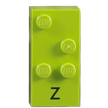 Braille Brick 2 x 4 with 4 Studs ⠵ and 'Z' Print