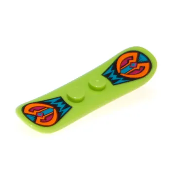 Sports Snowboard Small with Dark Turquoise and Orange Angular Shapes Print