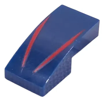 Brick Curved 2 x 1 No Studs with Red Stripes print