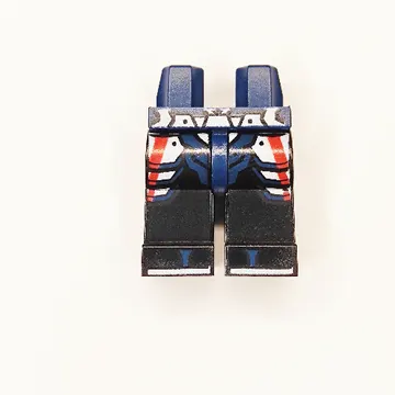 Hips and Black Legs with Red and White Armor, Dark Blue Zori Sandals, White Soles