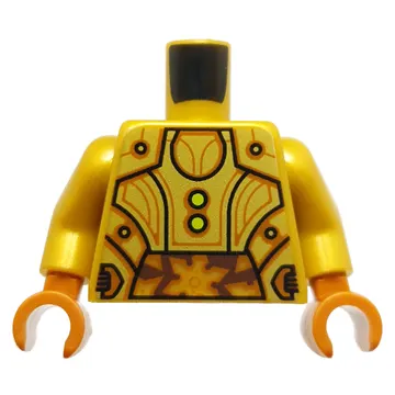 Torso, Droid Panels, Dark Orange Lines, Lime Lights print, Pearl Gold Arms, Dark Orange Hands