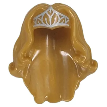 Hair and Tiara, Long Wavy with Silver Tiara print
