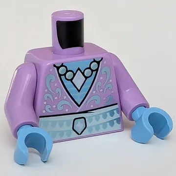 Torso Robe, Pearl Necklace, Diamond Pendant, Medium Blue Chest print, Medium Lavender Arms, Medium Blue Hands