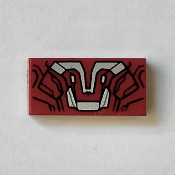 Tile 1 x 2 with Iron Man Armor print