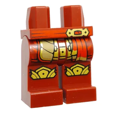 Hips and Dark Red Legs with Red sash, Robe Ends, Gold Armor, Knee Pads print