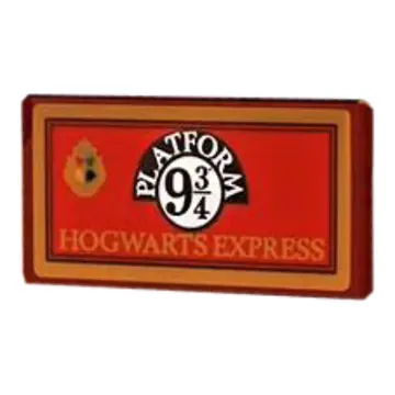 Tile 2 x 4 with Dark Red Sign, 'HOGWARTS EXPRESS', 'PLATFORM 9 3/4' print