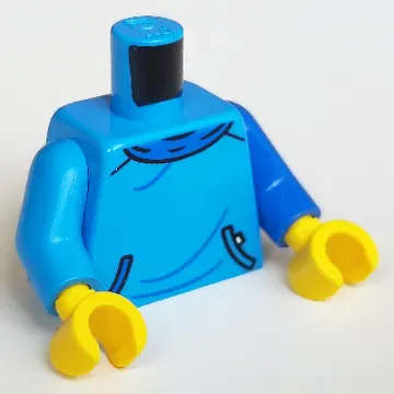 Torso, Blue Collar, Pockets Print, Odd Arms, Left Blue Arm, Right Dark Azure Arm, Yellow Hands