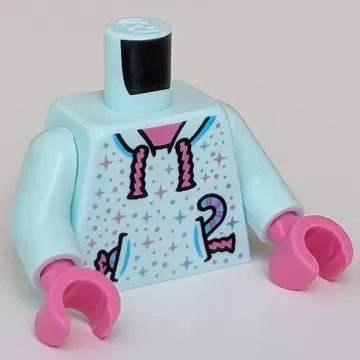 Torso, Dark Pink Laces, Pockets with Candy print, Light Aqua Arms, Dark Pink Hands