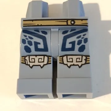 Hips and Sand Blue Legs with Tan Belt, Dark Blue Markings, Silver Knee Pads print