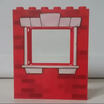 Panel 1 x 6 x 6 with Window with Bricks and White Window Frame Print