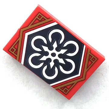 Tile 2 x 3 with Black Ninjago Flag print
