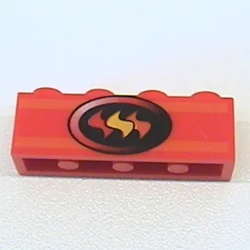 Brick 1 x 4 with Fire Logo Print