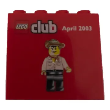 Brick 2 x 4 x 3 with 'LEGO club April 2003' Print