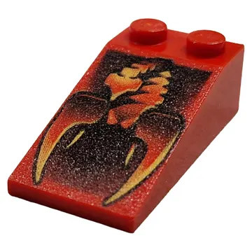 Brick Sloped 18° 4 x 2 with Scorpion Print