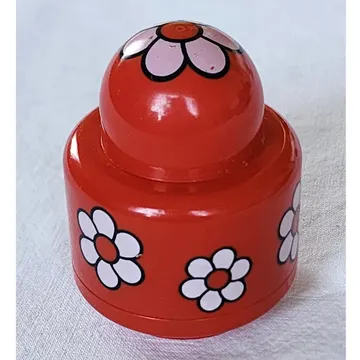Primo Brick 1 x 1 with Round Rattle, Flower print