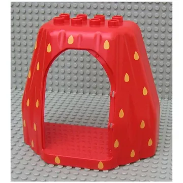 Duplo Rock Cave with Door Opening and Strawberry Print