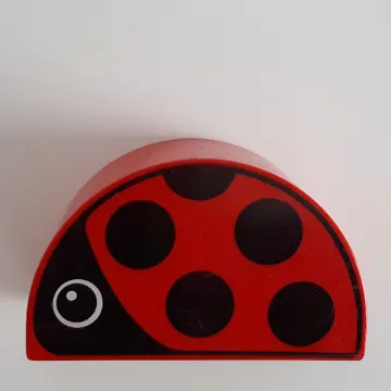 Duplo Brick 2 x 4 x 2 Curved Top with Ladybug / Ladybird Print