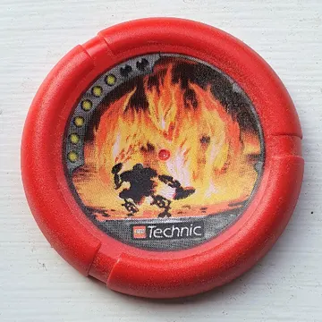 Large Figure Throwing Disk, Torch / Fire, 6 Pips, Facing Fire Creature Print