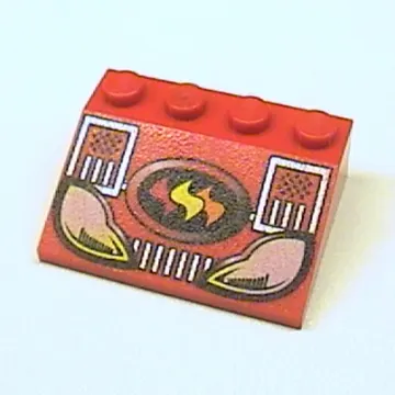 Brick Sloped 33° 3 x 4 with Fire Cruiser Print