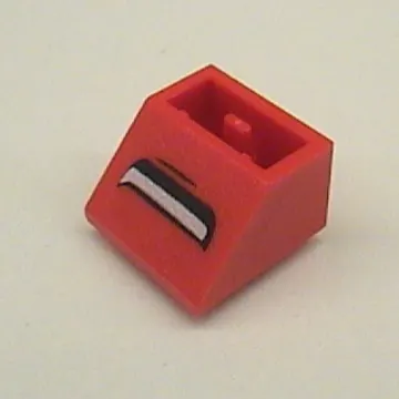 Brick Sloped Inverted 45° 2 x 2 with Smiling Mouth Print