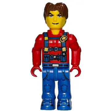 Juniors Midifig, Jack Stone - Red Jacket, Blue Overalls and Blue Legs