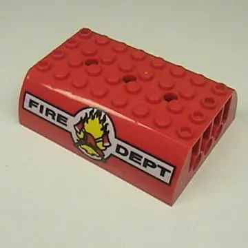 Brick Curved 8 x 6 x 2 Double with 'FIRE DEPT' Print