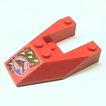 Brick Wedged, Sloped 6 x 4 Cutout, No Stud Notches with Divers Blue Team Logo Print