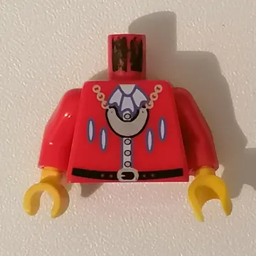 Torso Imperial Armada Uniform Jacket Black Belt, Silver Buttons, Necklace Print, Red Arms, Yellow Hands