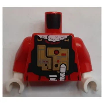 Torso Flight Suit Print (Yuletide Squadron X-Wing Pilot), Red Arms, White Hands