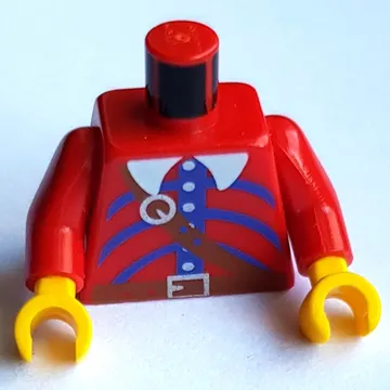 Torso Imperial Armada Uniform with Brown Belt and Blue Print, Red Arms, Yellow Hands