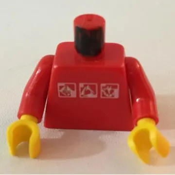Torso Gravity Games with 3 White & Silver Logos Print, Red Arms, Yellow Hands