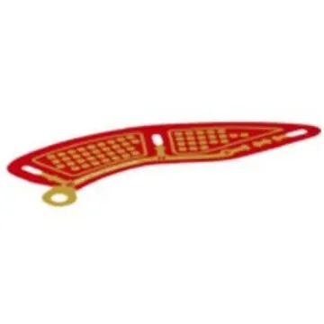 Sail, Left, Curved with Gold Partitioned Squares Print