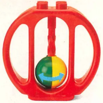 Duplo Rattle Oval with Yellow and Green Ball Wheel