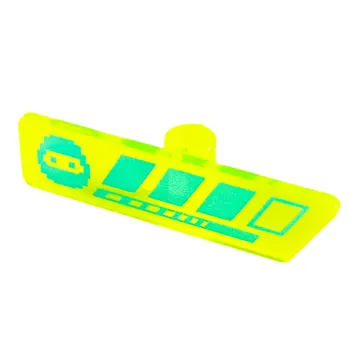 Minifig Gameplayer Label Medium Azure with Ninja Head, Stripes print