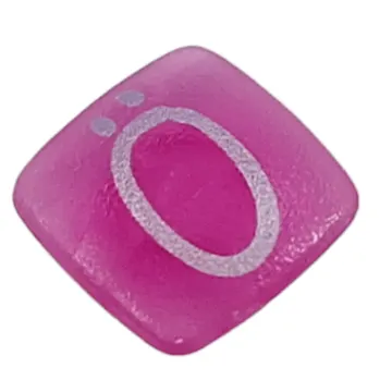 Clikits Icon, Square 2 x 2 Small with Pin and Silver 'O' Umlaut Print
