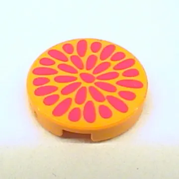 Tile Round 2 x 2 with Belville Flower Center Print