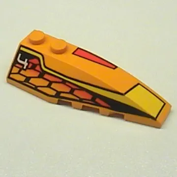 Brick Wedged, Curved 6 x 2 Right with Racer Hot Scorcher 4 Print